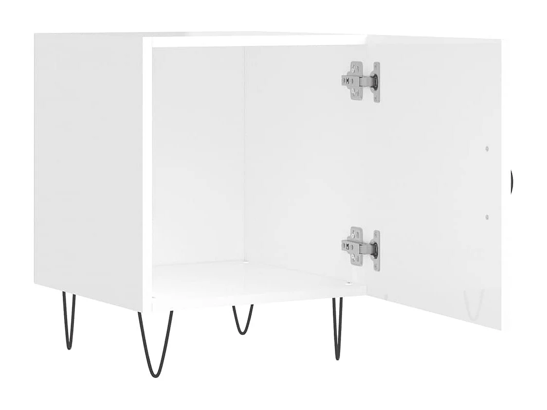 Corning  Tables de chevet 2 pcs blanc brillant 40x40x50 cm