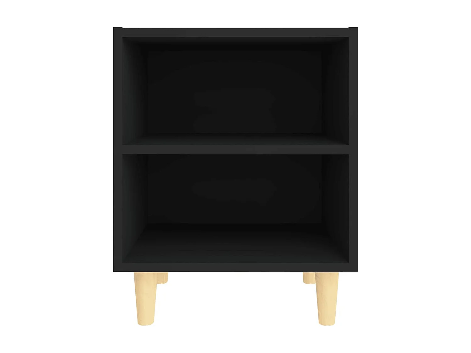 Haugesund  Table de chevet avec pieds en bois massif Noir 40x30x50 cm