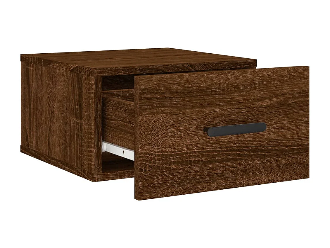 Cataula  Nachtkastjes 2 st wandgemonteerd 35x35x20 cm bruin eikenkleur