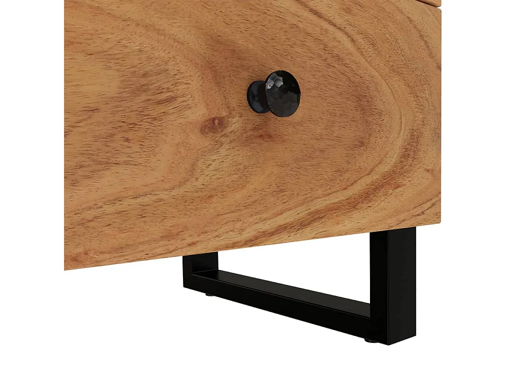 Posio  Comodini 2pz 40x33x46 cm in Legno Massello di Acacia