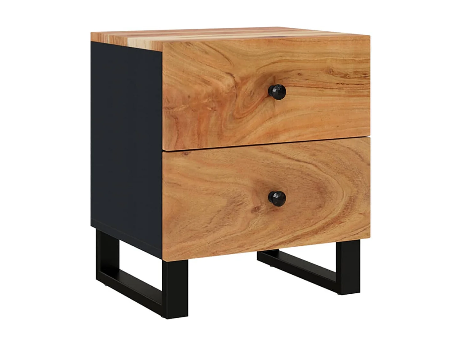 Posio  Comodini 2pz 40x33x46 cm in Legno Massello di Acacia