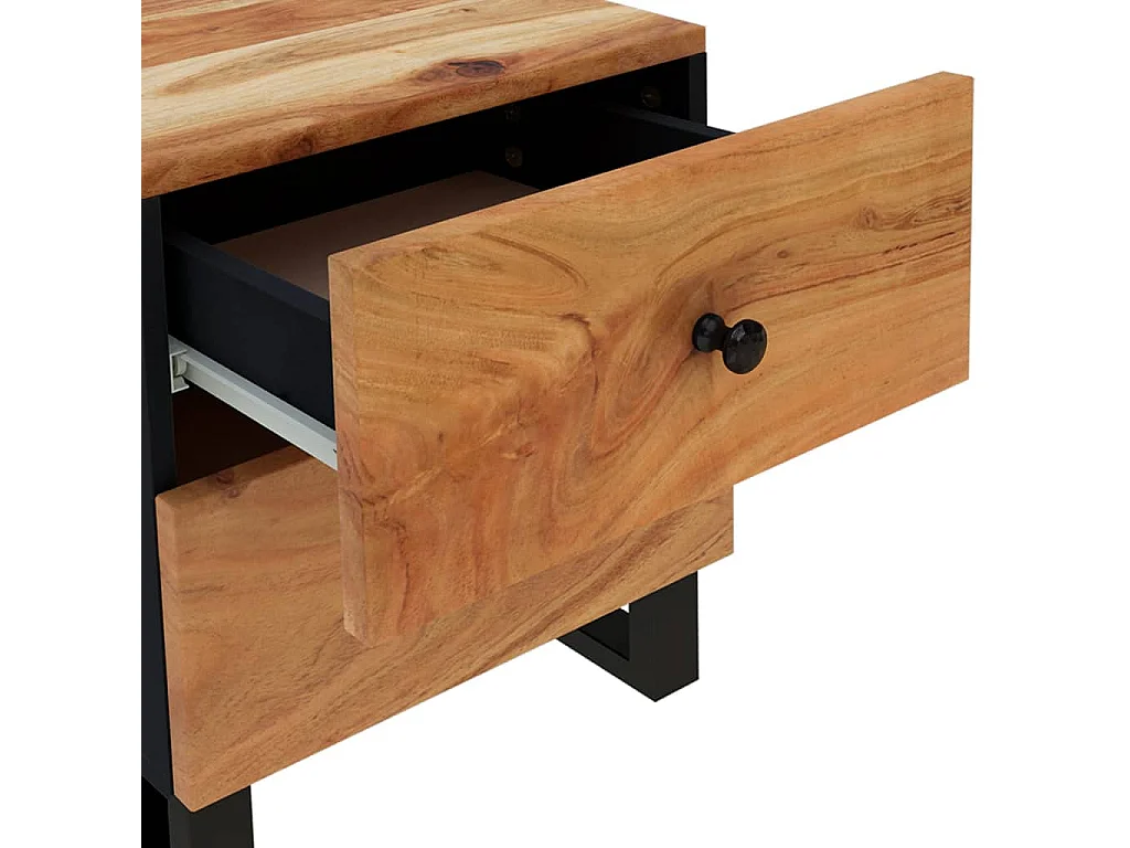 Posio  Comodini 2pz 40x33x46 cm in Legno Massello di Acacia