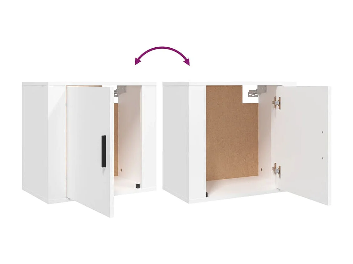 Almond  Tables de chevet murales 2 pcs Blanc 50x30x47 cm