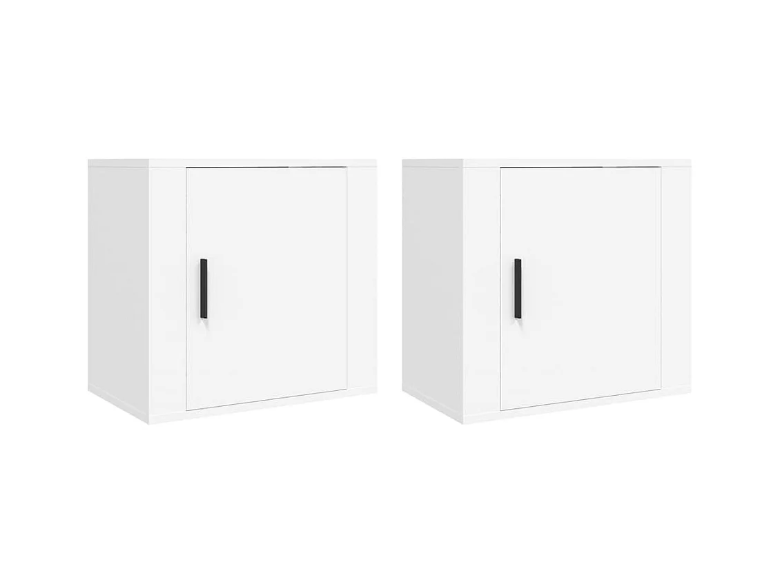 Almond  Tables de chevet murales 2 pcs Blanc 50x30x47 cm