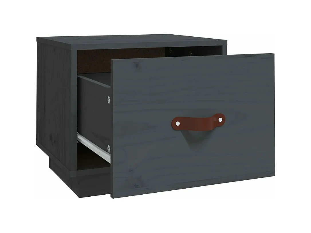 Ballston Lake  Table de chevet Gris 40x34x35 cm Bois de pin solide