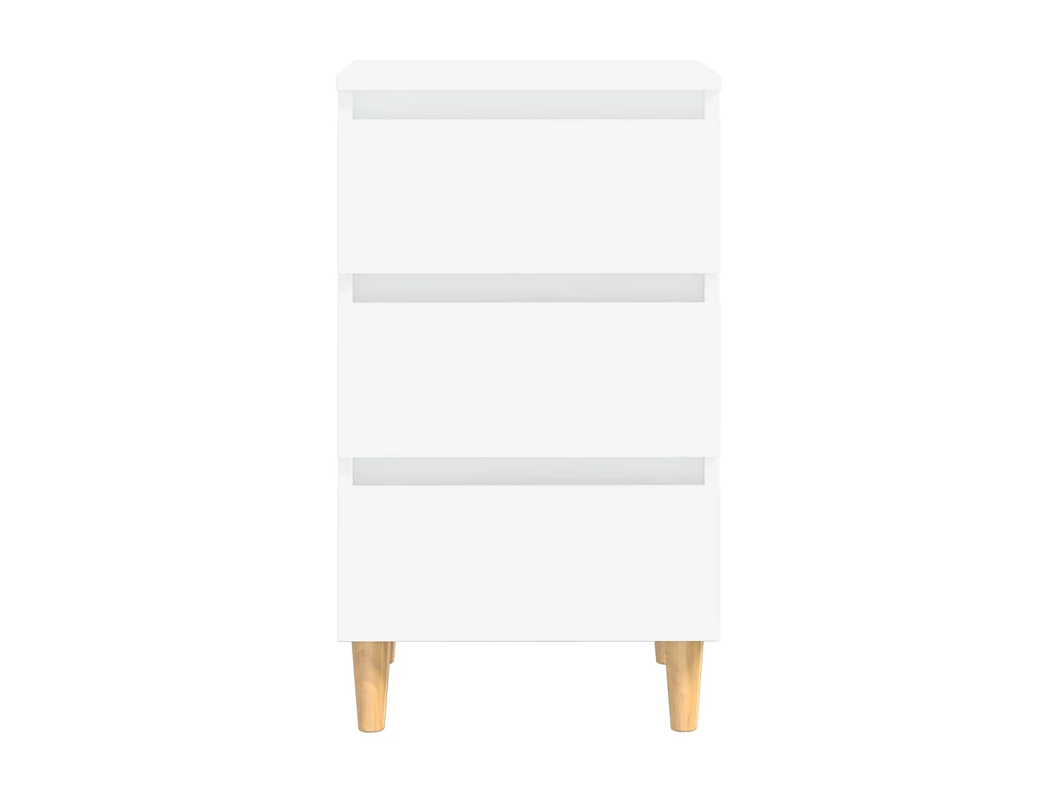 Kendallville  Table de chevet avec pieds en bois solide Blanc 40x35x69 cm