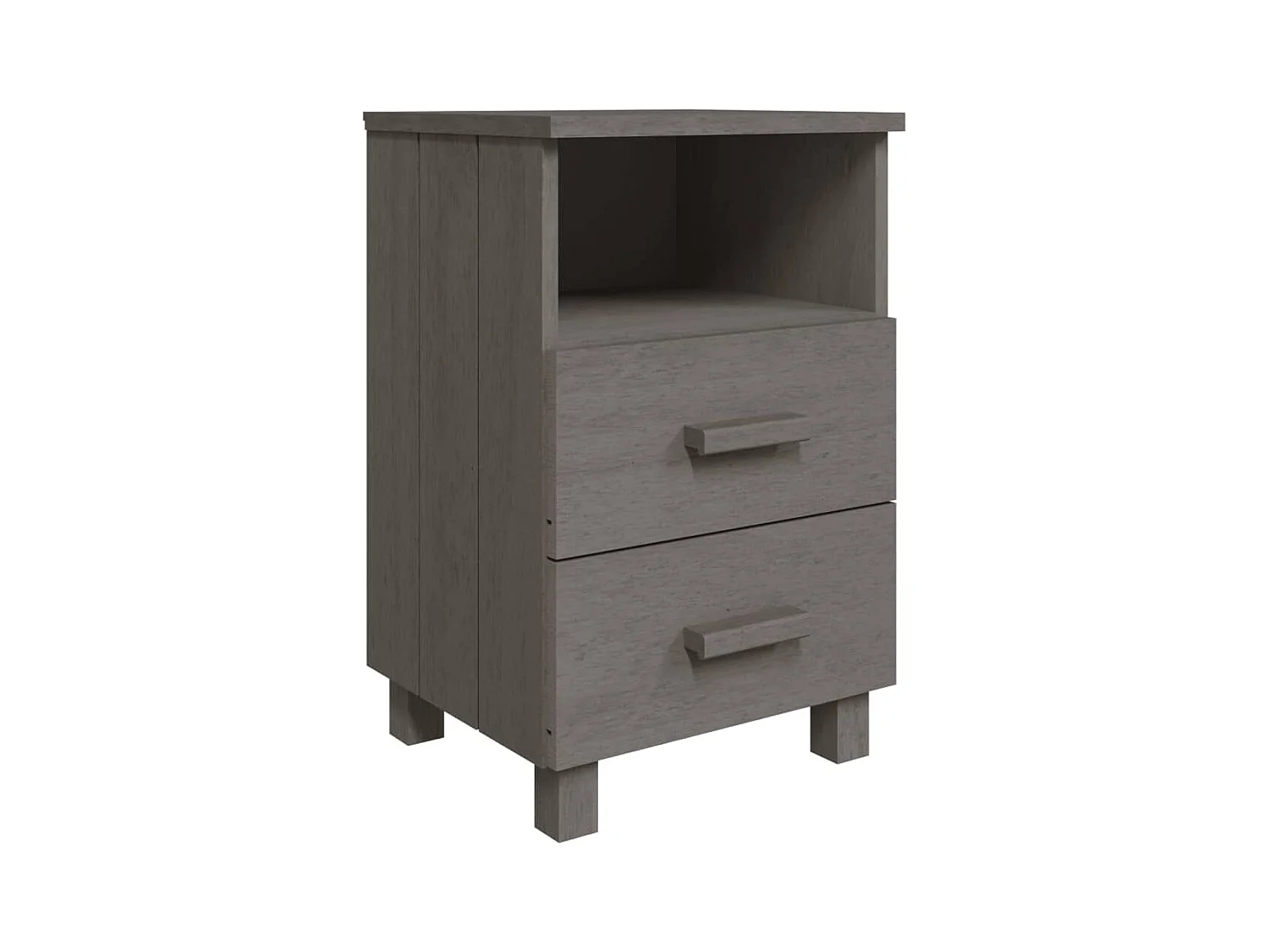Calvino  Table de chevet HAMAR Gris clair 40x35x62 cm Bois de pin massif