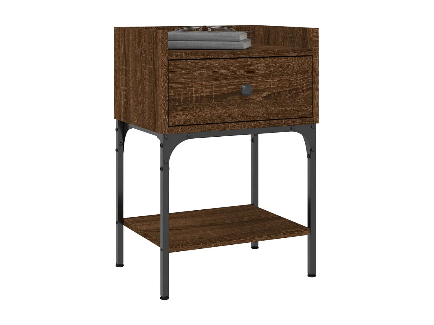 Charlie  Nachtkastjes 2 st 40,5x31x60 cm bewerkt hout bruin eikenkleur