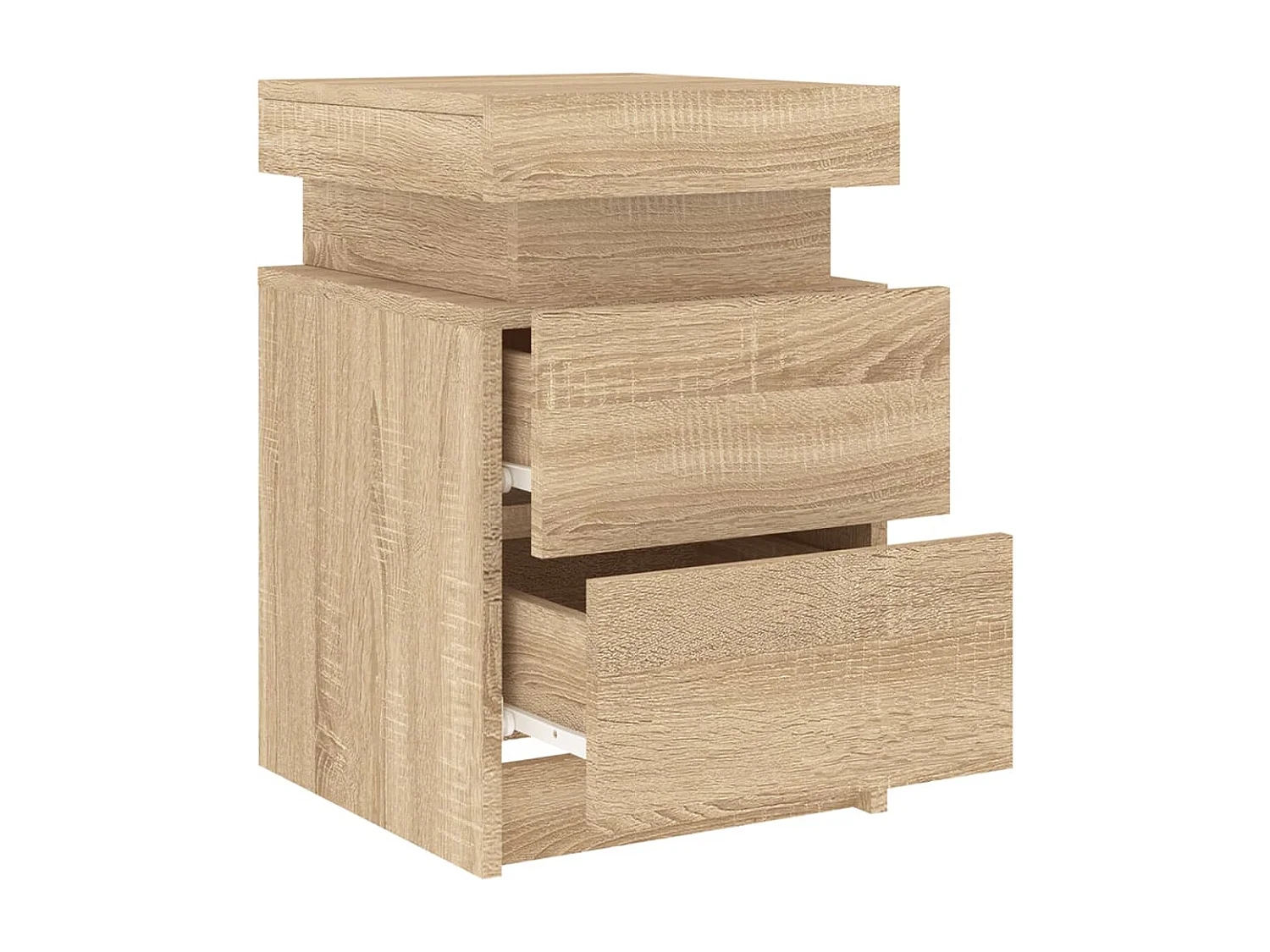 Barry John  Mesitas de noche con luces LED 2 uds roble Sonoma 35x39x55 cm