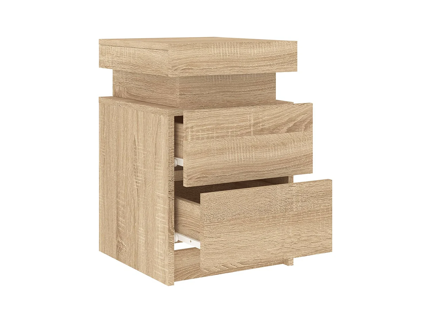 Barry John  Nachtkastjes met LED-verlichting 2 st 35x39x55 cm sonoma eiken