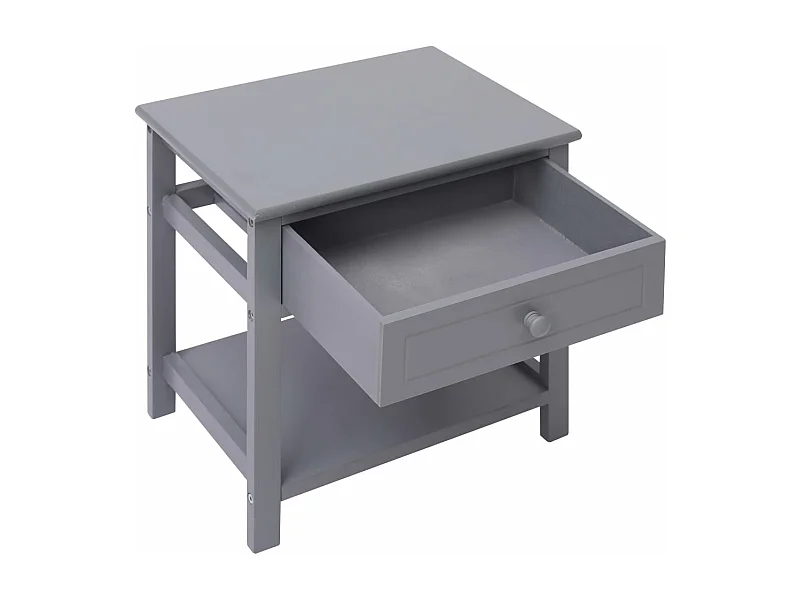 Dylana  Nachttisch Grau 40×29×42 cm Paulownia Holz