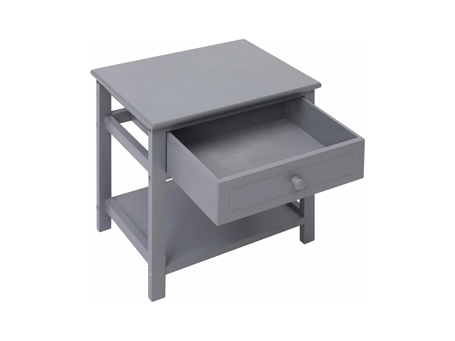 Dylana  Table de chevet Gris 40x29x42 cm Bois de Paulownia