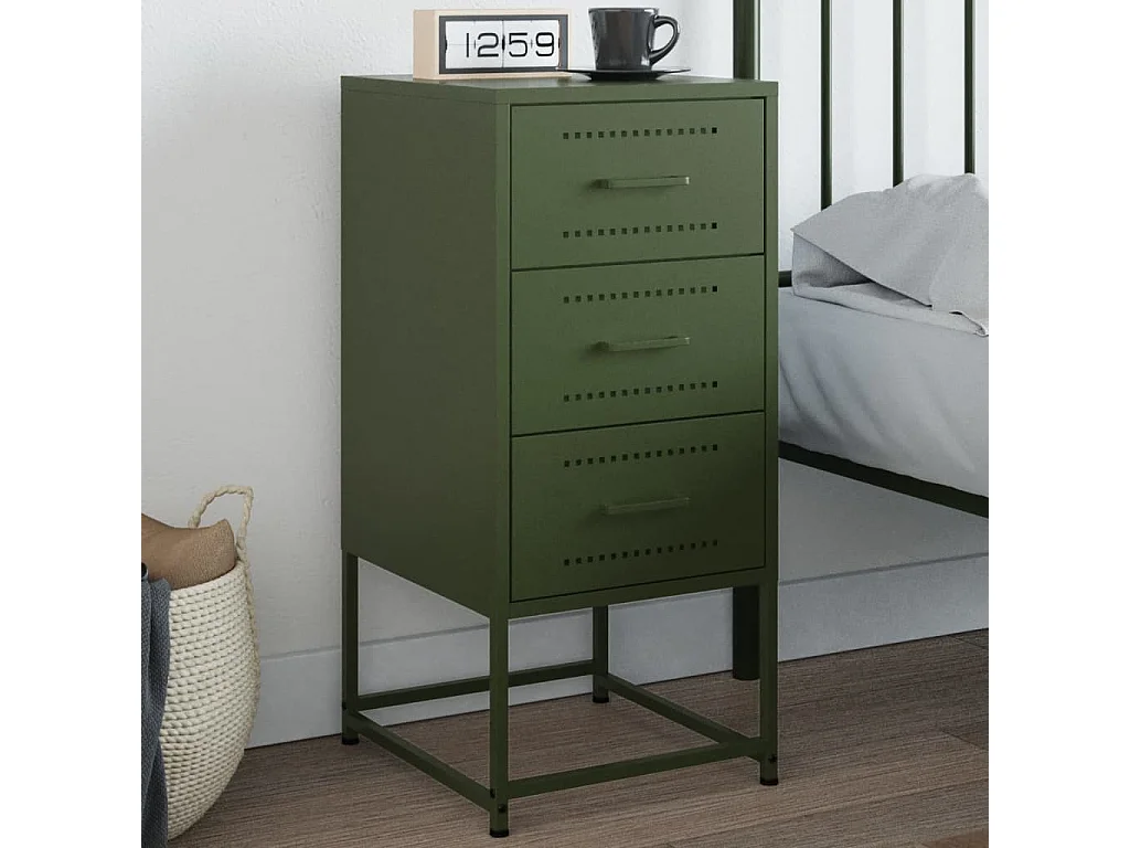 Isle of Hope  Table de chevet vert olive 36x39x78 cm acier