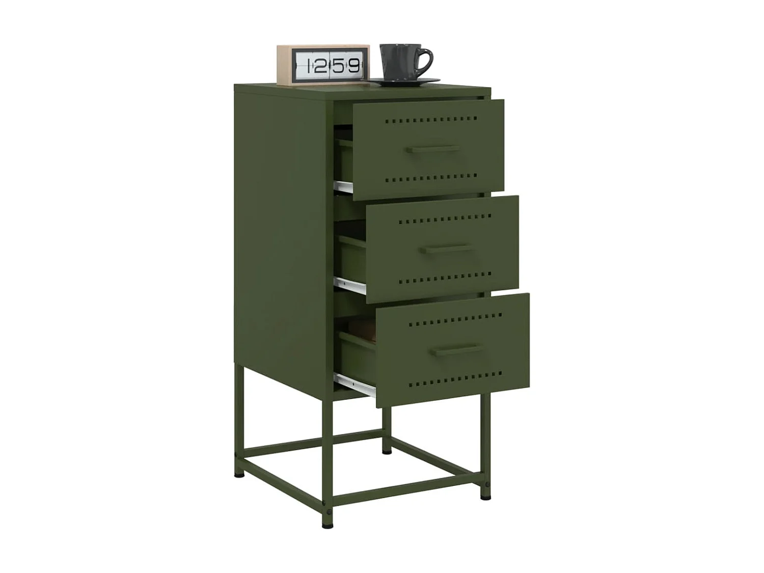 Isle of Hope  Table de chevet vert olive 36x39x78 cm acier