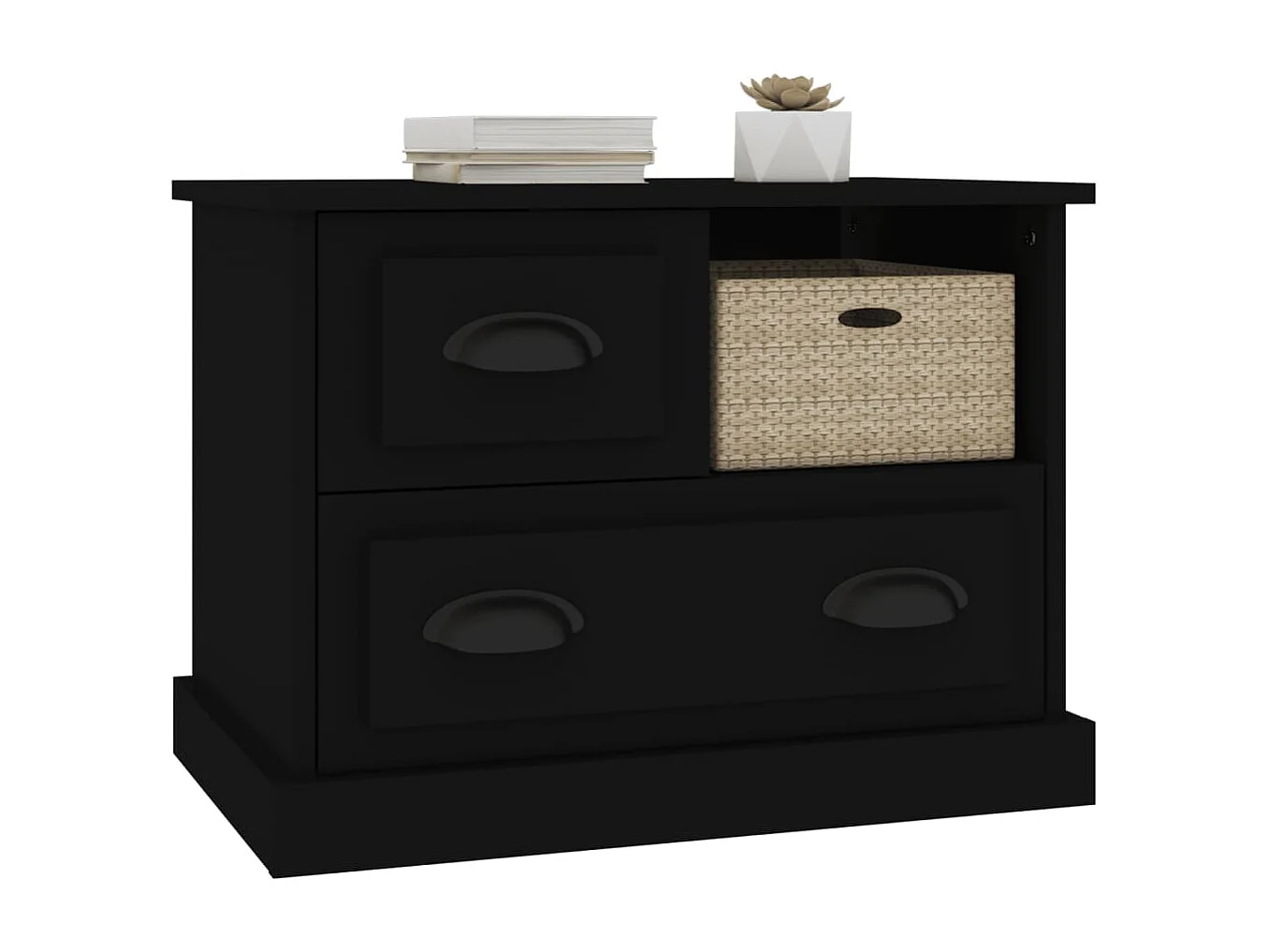 Telindra  Table de chevet noir 60x39x45 cm