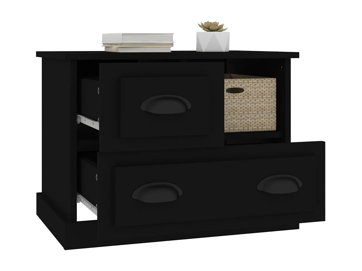 Telindra  Table de chevet noir 60x39x45 cm