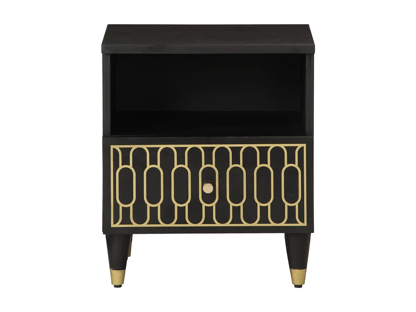 Ingebrigt  Mesita de noche de madera maciza de mango 40x33x46 cm