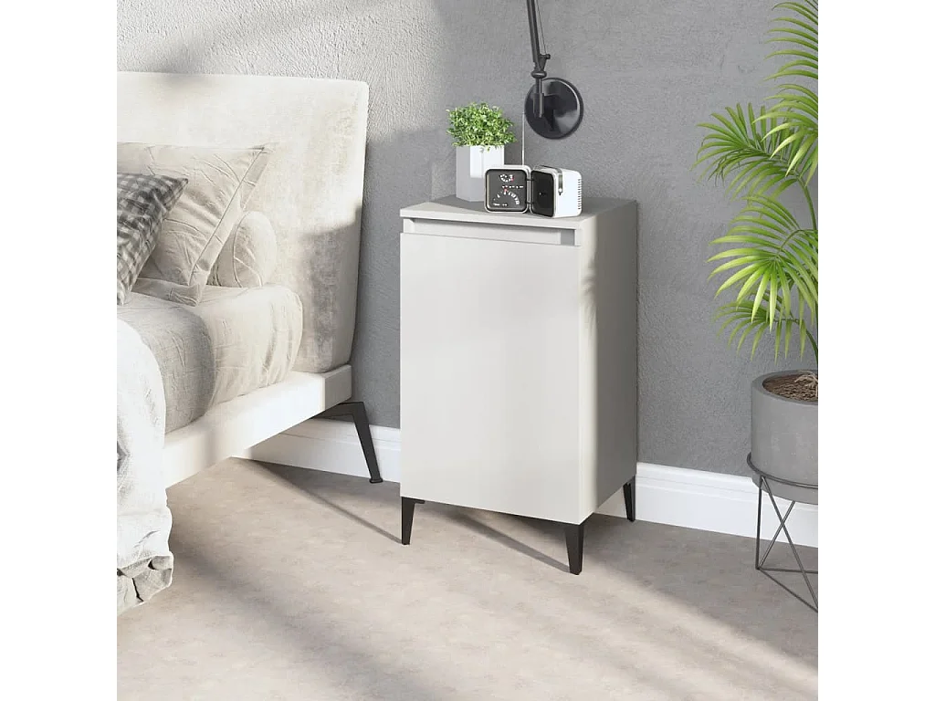 Riley Mae  Comodino Bianco 40x35x70 cm in Legno Multistrato