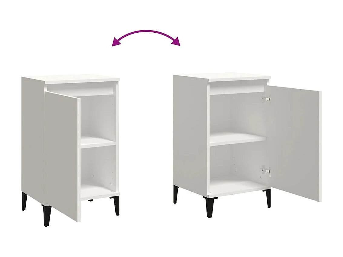 Riley Mae  Comodino Bianco 40x35x70 cm in Legno Multistrato