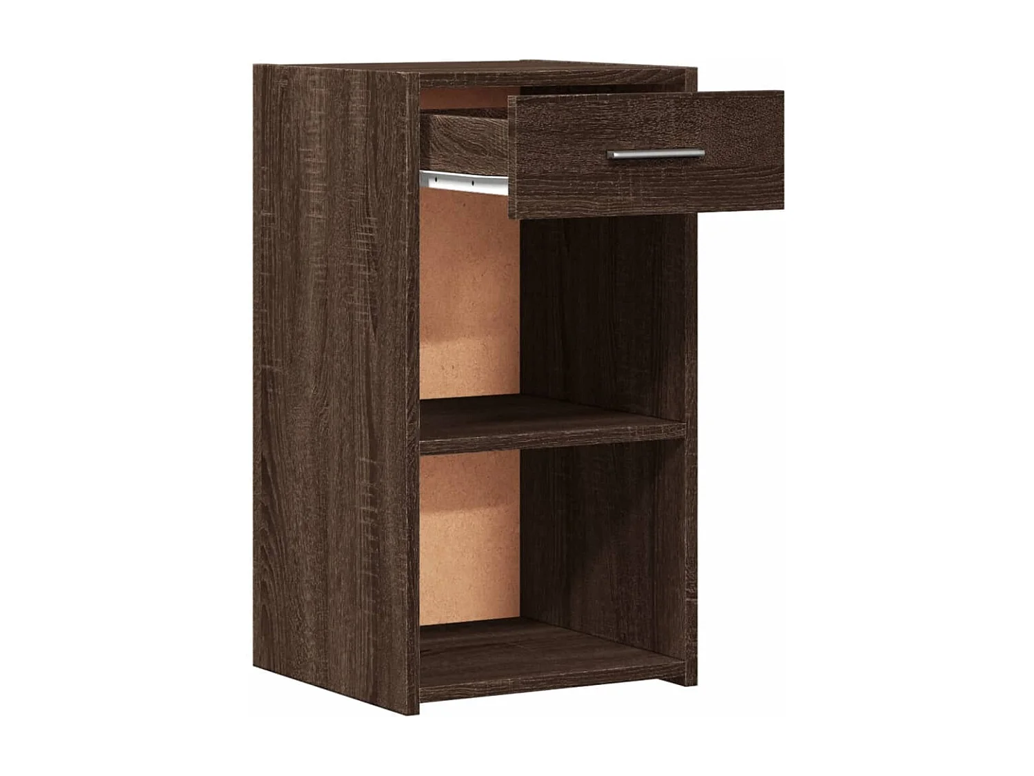 Ragna  Comodino Rovere Marrone 35x34x65 cm in Legno Multistrato