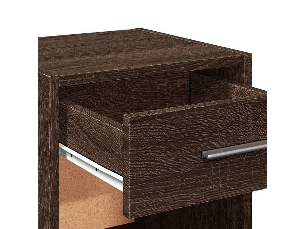 Ragna  Table de chevet chêne marron 35x34x65 cm bois d'ingénierie