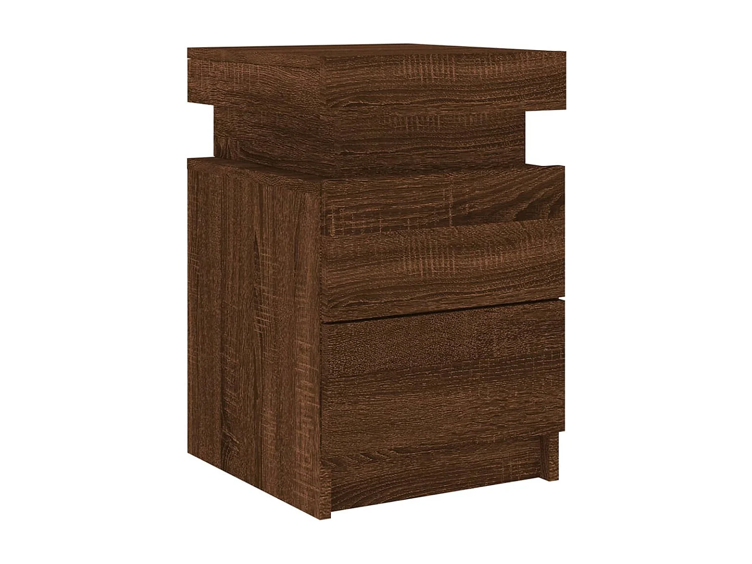 Barry John  Table de chevet avec lumières LED chêne marron 35x39x55 cm