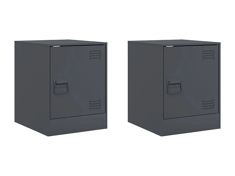 Dewy  Tables de chevet 2 pcs anthracite 34,5x39x44 cm acier