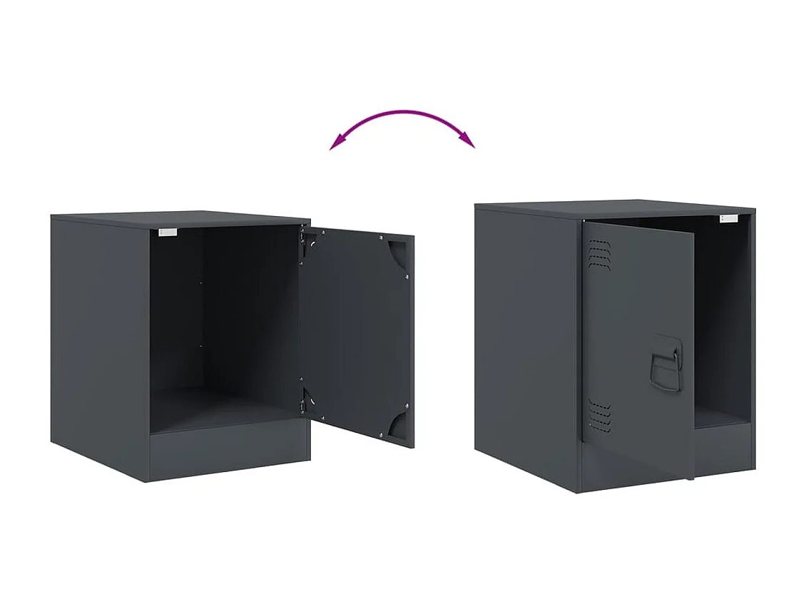 Dewy  Tables de chevet 2 pcs anthracite 34,5x39x44 cm acier