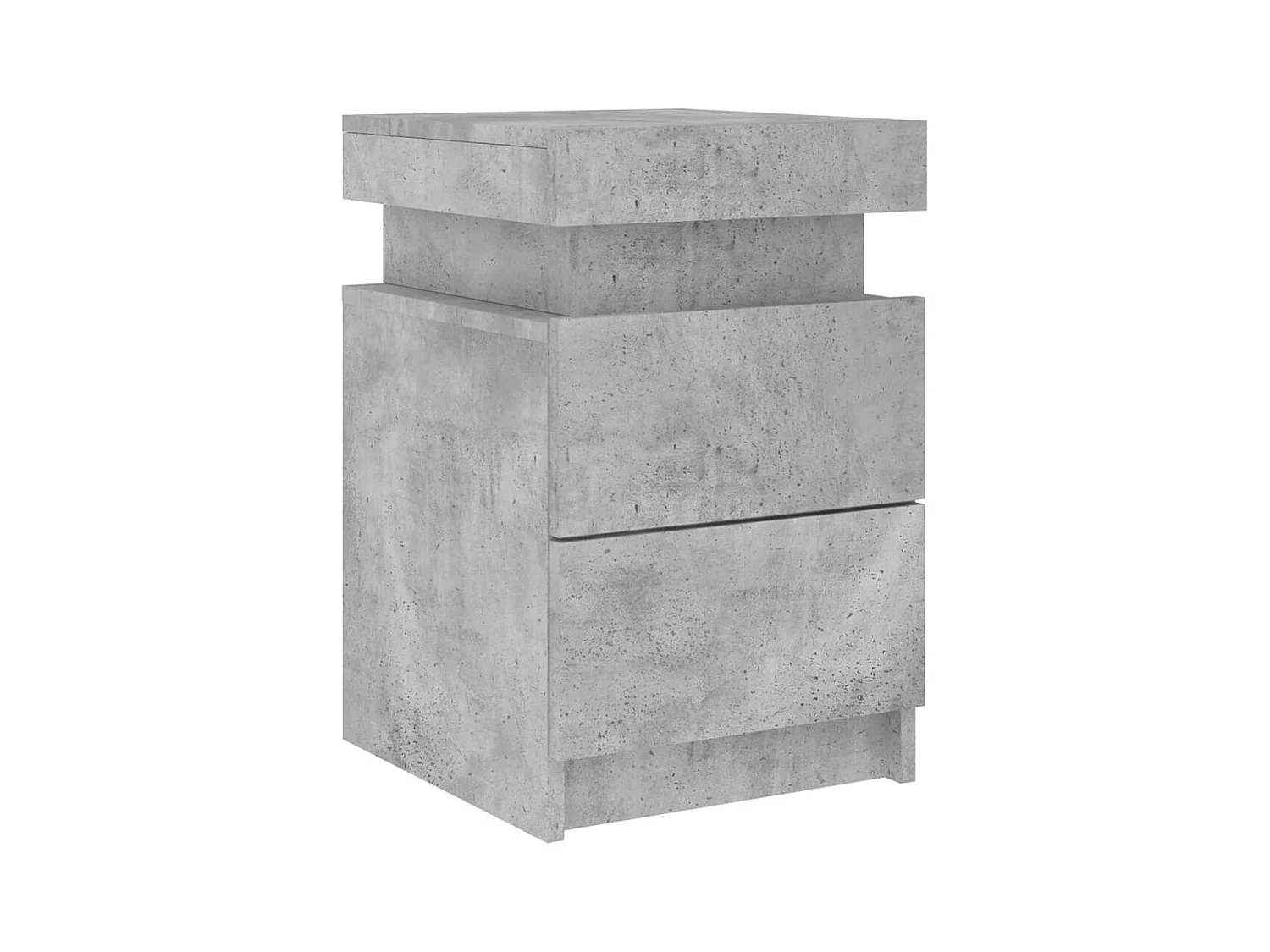 Barry John  Nachtkastjes met LED-verlichting 2 st 35x39x55 cm betongrijs