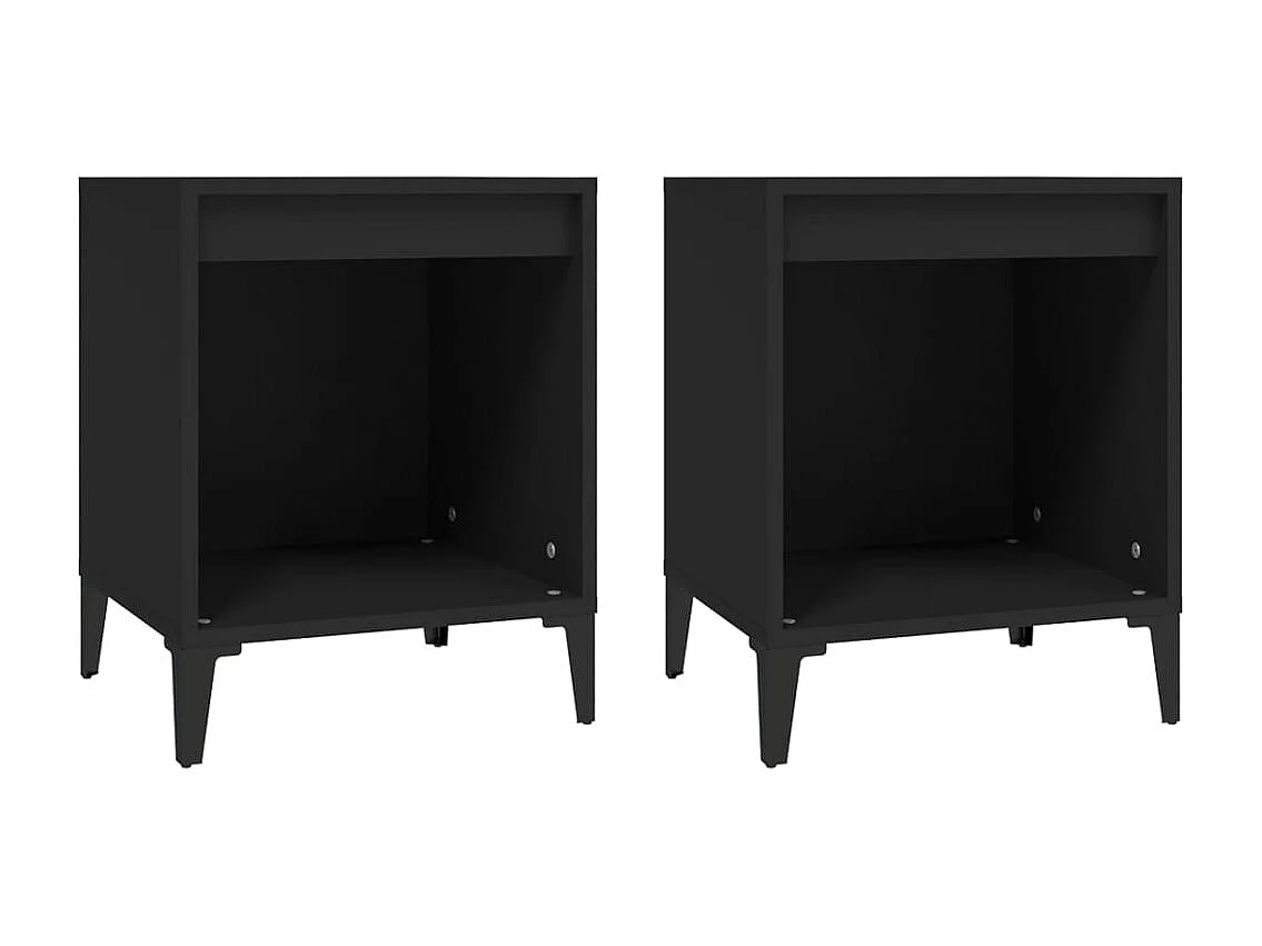 Hartford  Mesitas de noche 2 unidades negro 40x35x50 cm