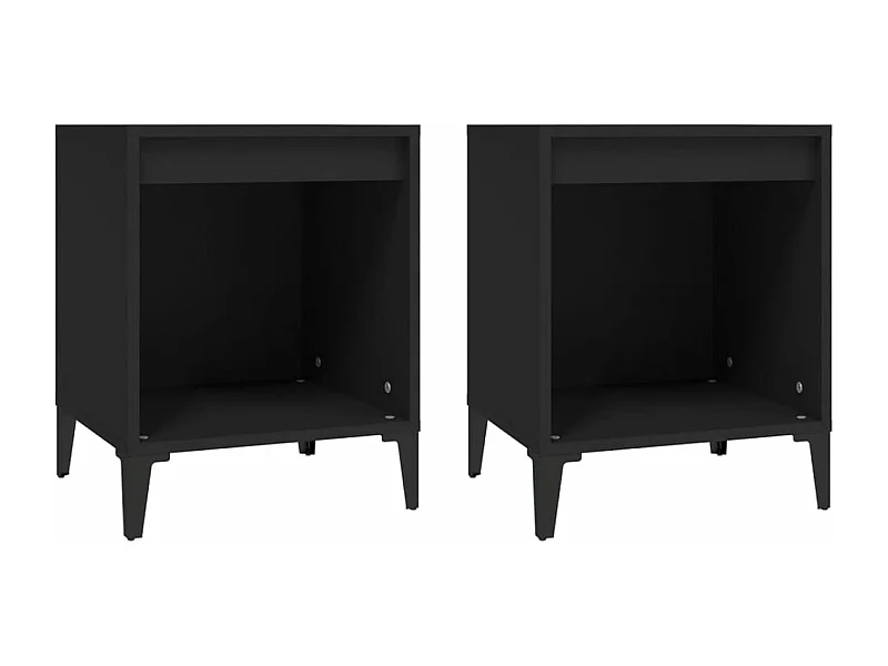 Hartford  Mesitas de noche 2 unidades negro 40x35x50 cm