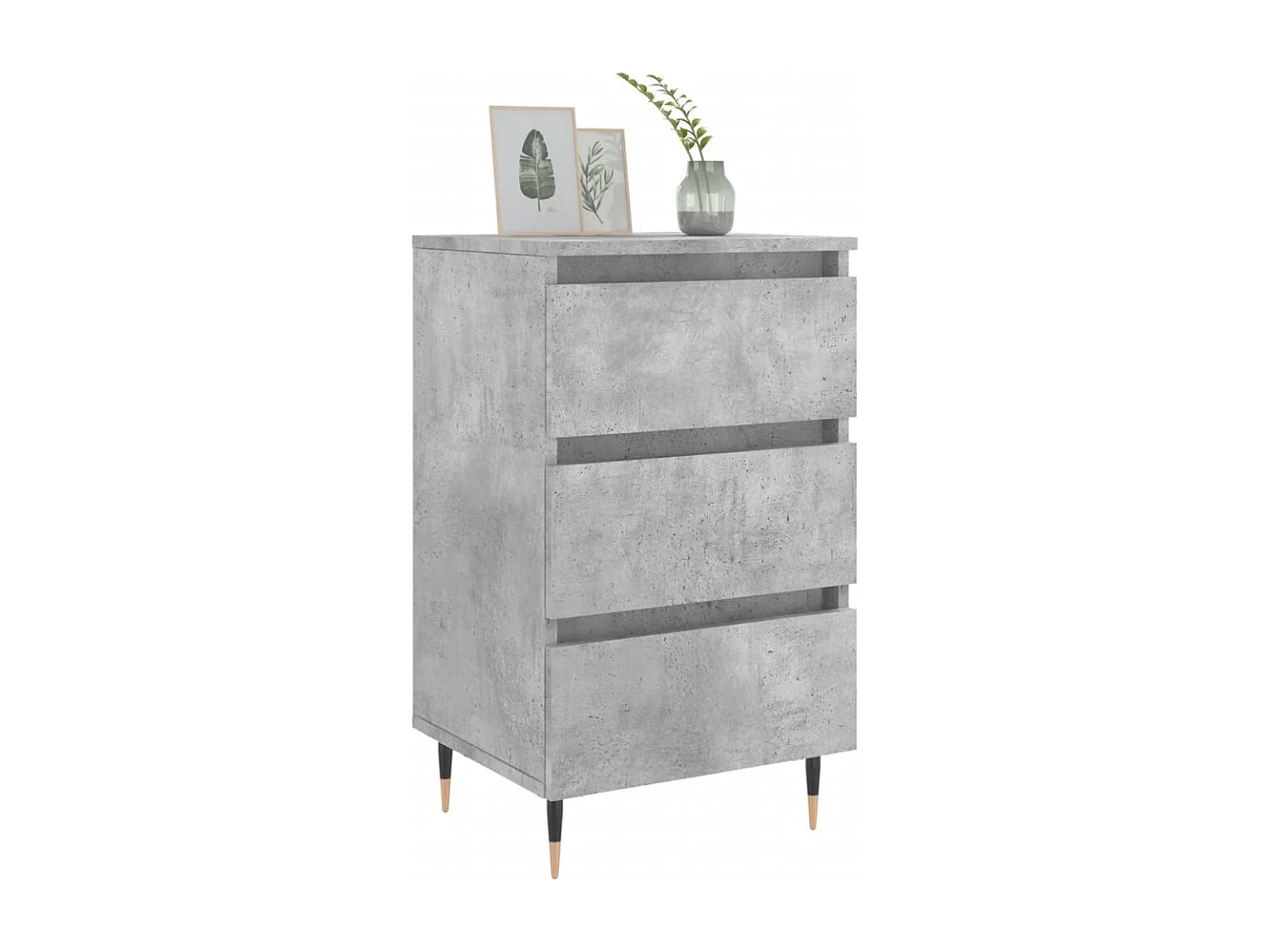 Drom  Nachttische 2 Stk. Betongrau 40x35x69 cm Holzwerkstoff