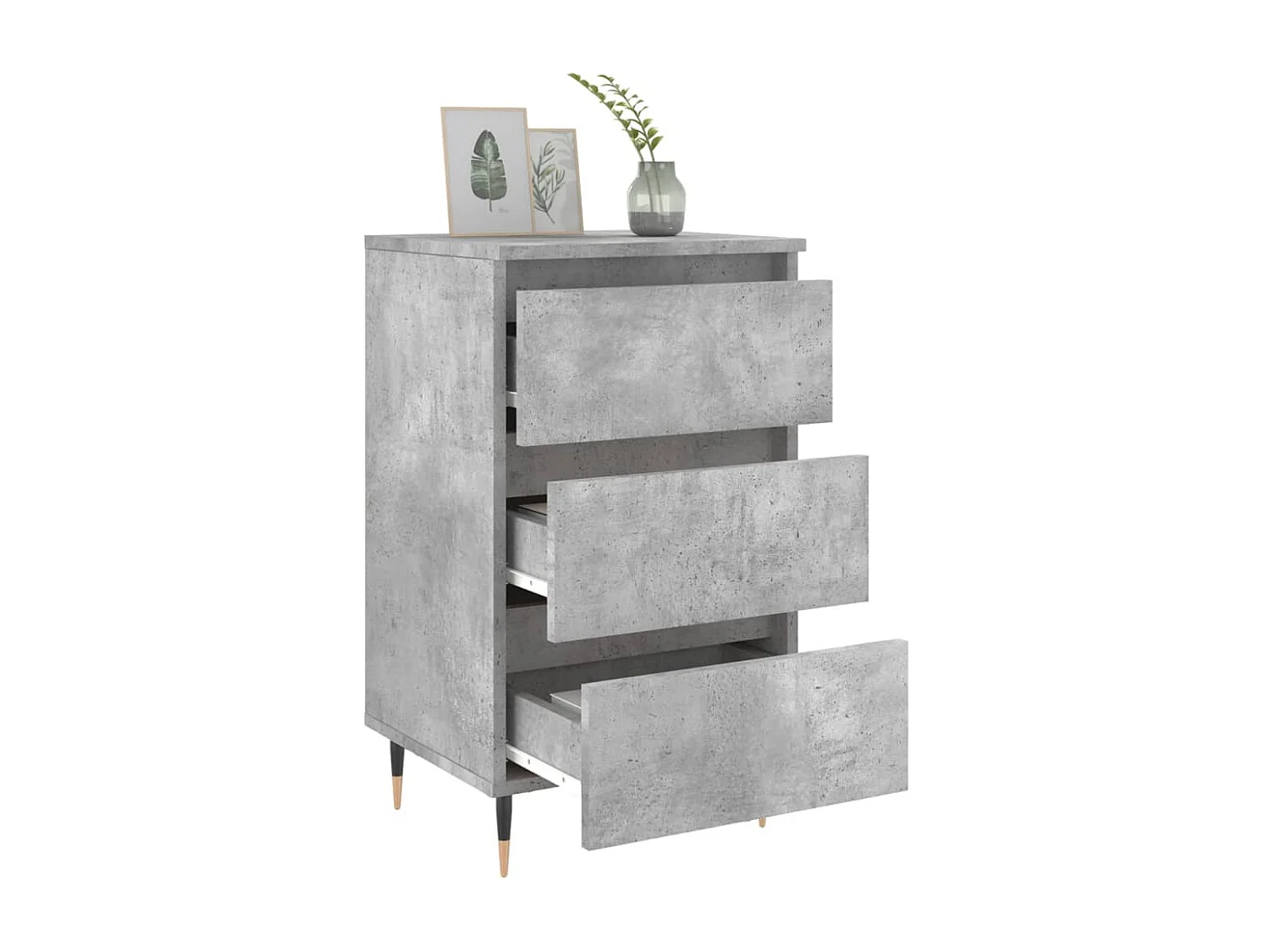 Drom  Nachttische 2 Stk. Betongrau 40x35x69 cm Holzwerkstoff