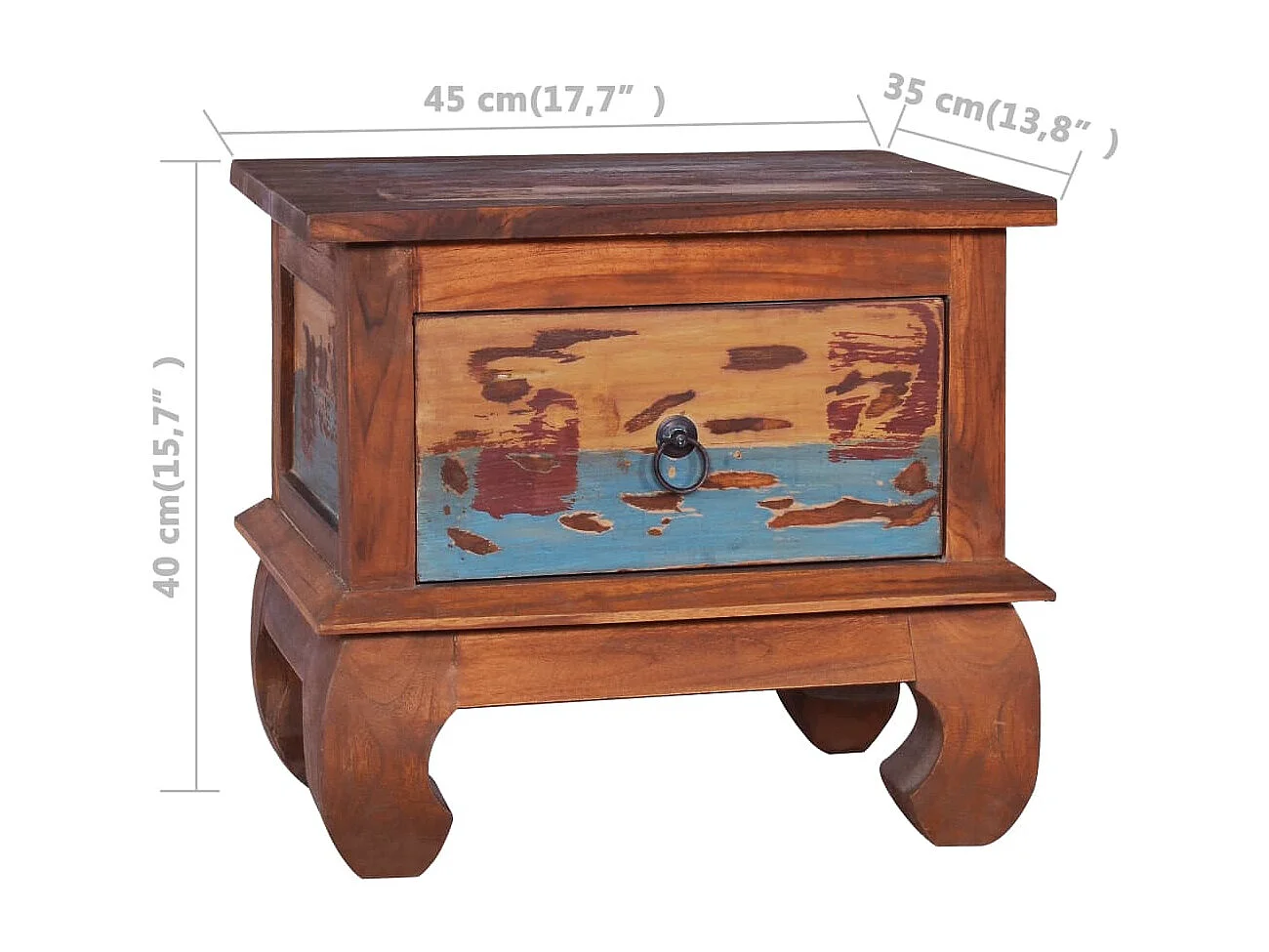 Garden Furniture -  Table de chevet 45x35x40 cm Bois de teck de récupération