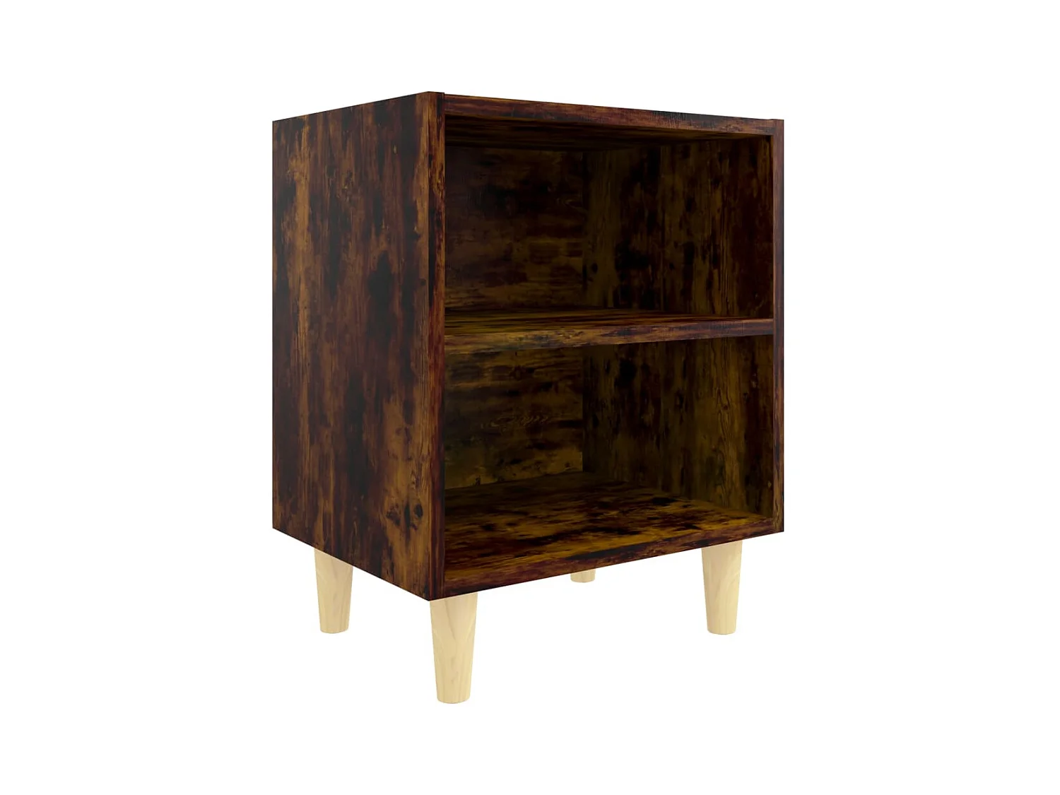 Haugesund  Table de chevet avec pieds en bois massif Chêne fumé 40x30x50cm
