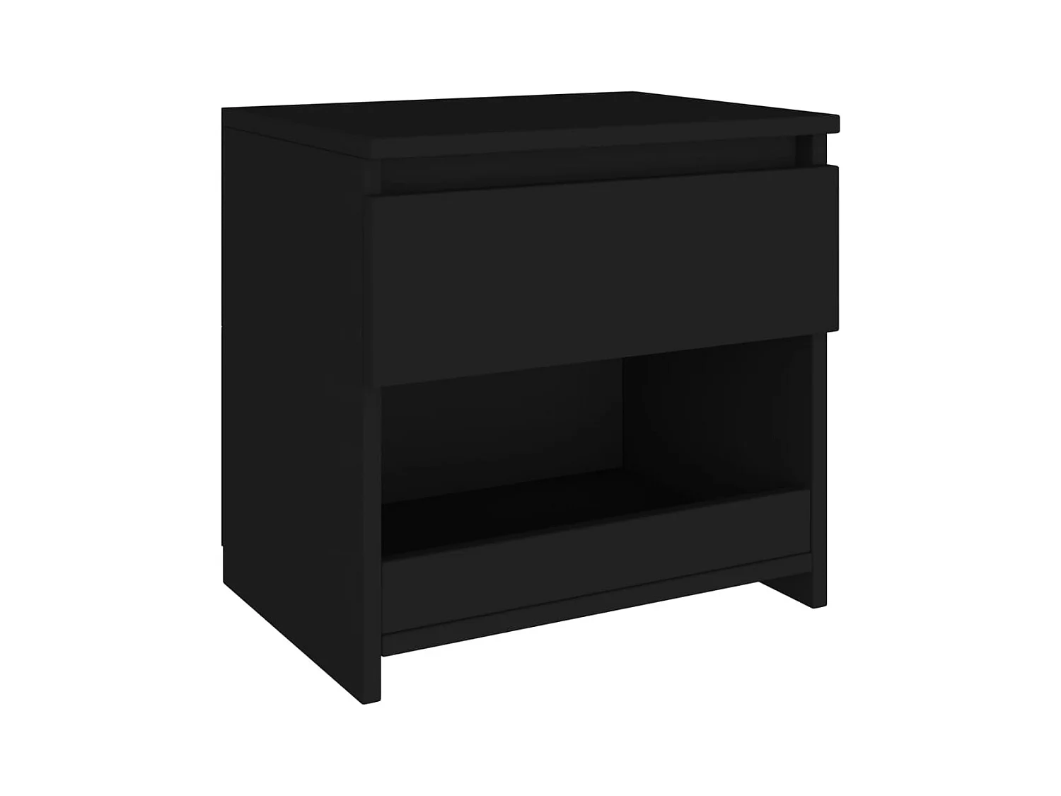 Elle  Table de chevet Noir 40x30x39 cm Aggloméré