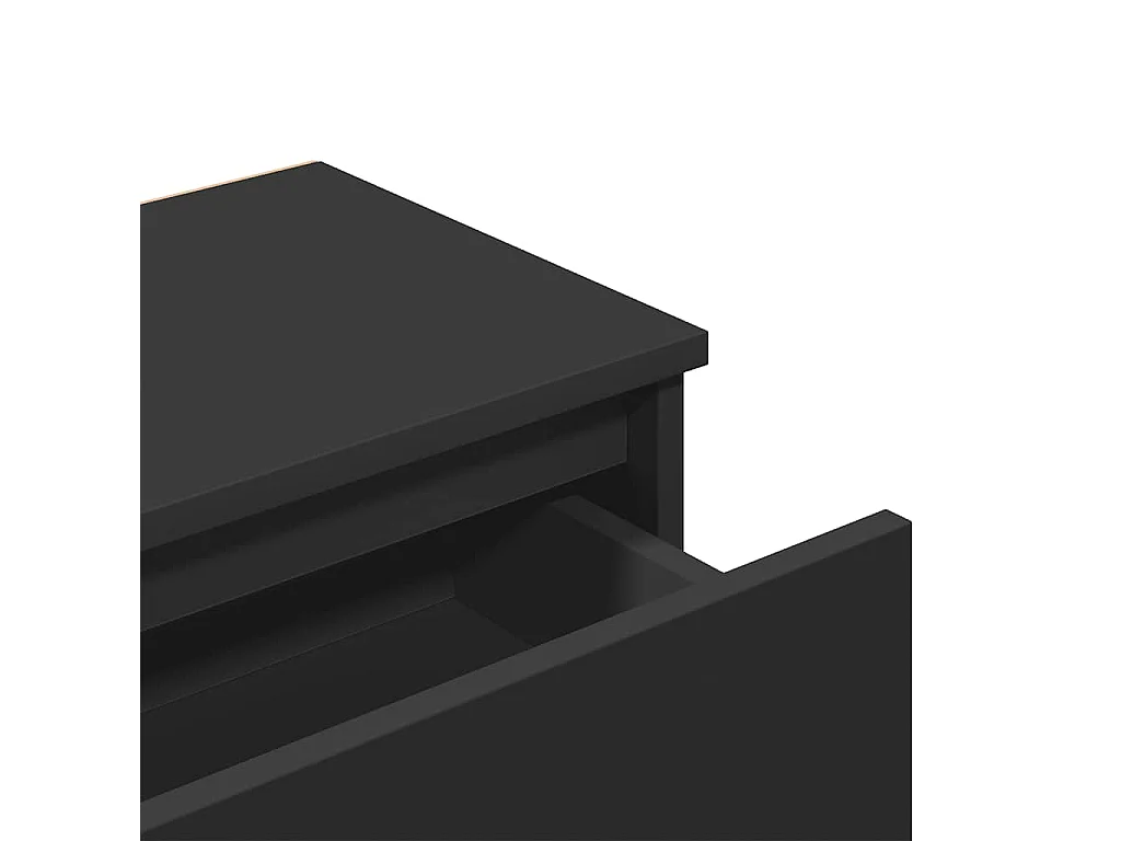 Elle  Table de chevet Noir 40x30x39 cm Aggloméré