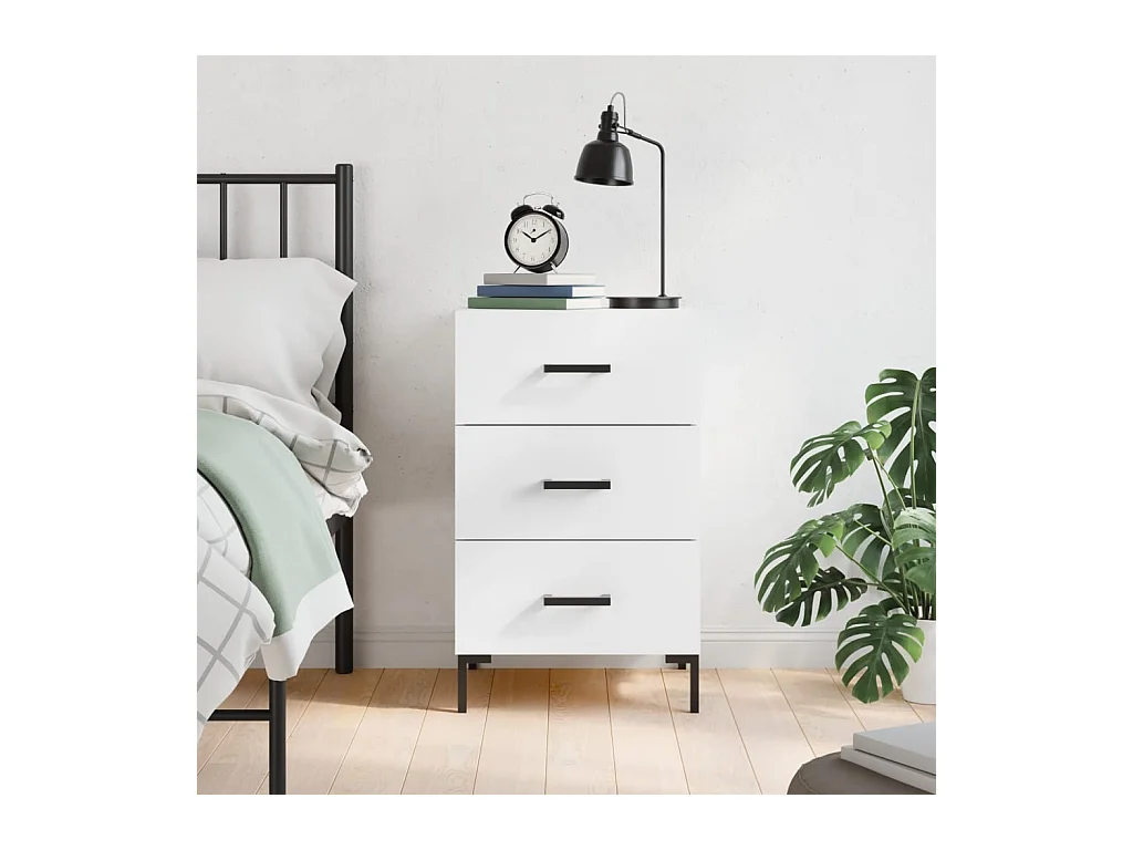 Mireya  Table de chevet blanc 40x40x66 cm bois d'ingénierie