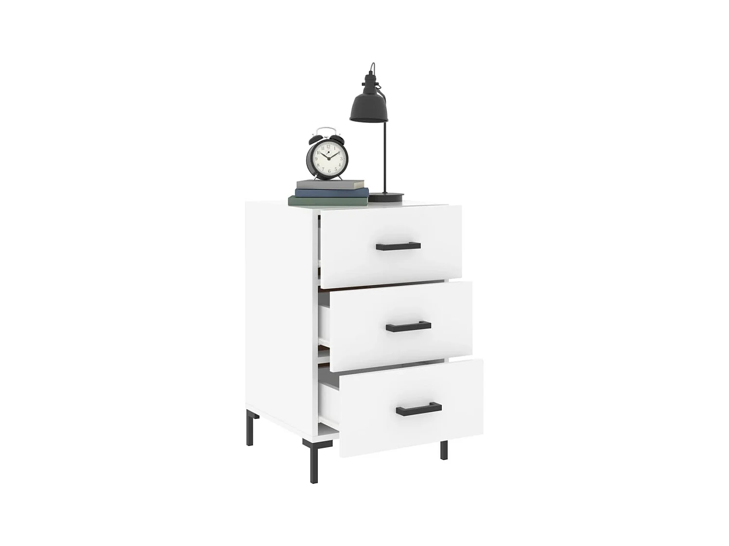 Mireya  Table de chevet blanc 40x40x66 cm bois d'ingénierie