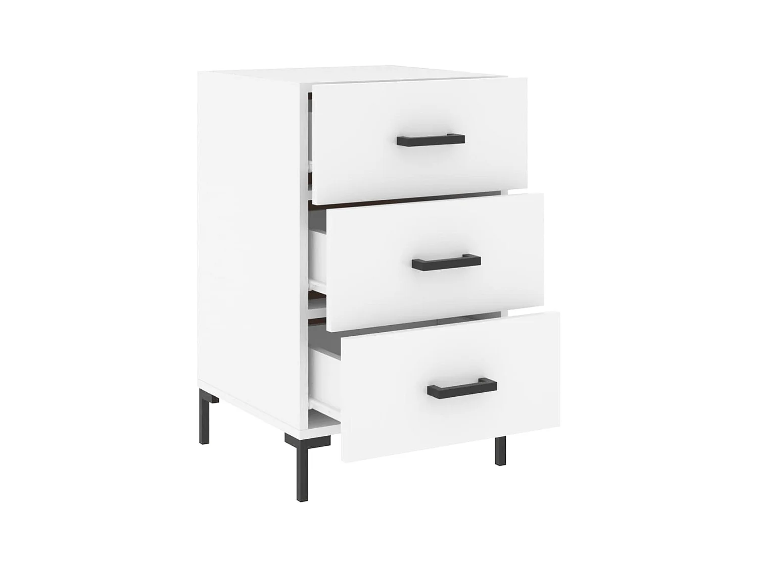 Mireya  Table de chevet blanc 40x40x66 cm bois d'ingénierie