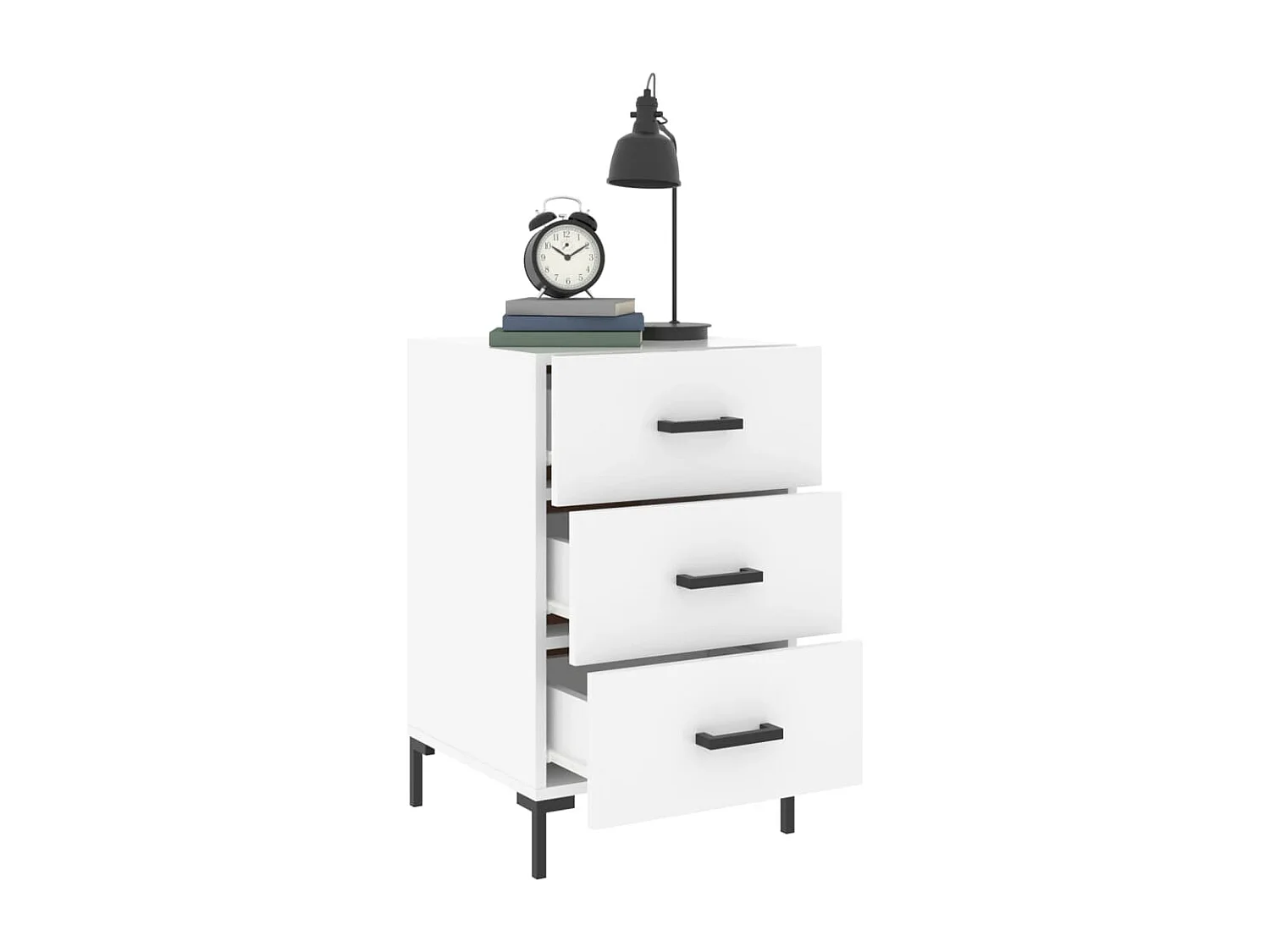 Mireya  Table de chevet blanc 40x40x66 cm bois d'ingénierie