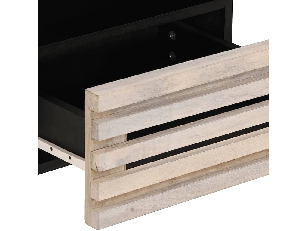 Murdin  Table de chevet 40x34x46 cm bois de manguier massif blanc