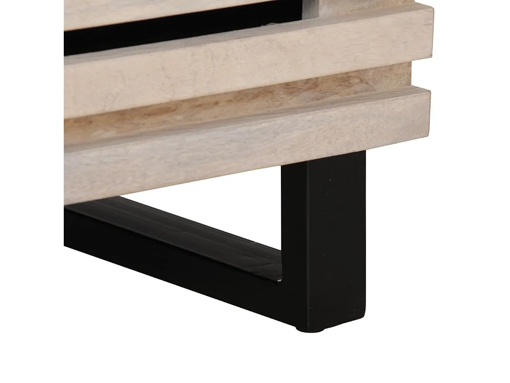 Murdin  Table de chevet 40x34x46 cm bois de manguier massif blanc