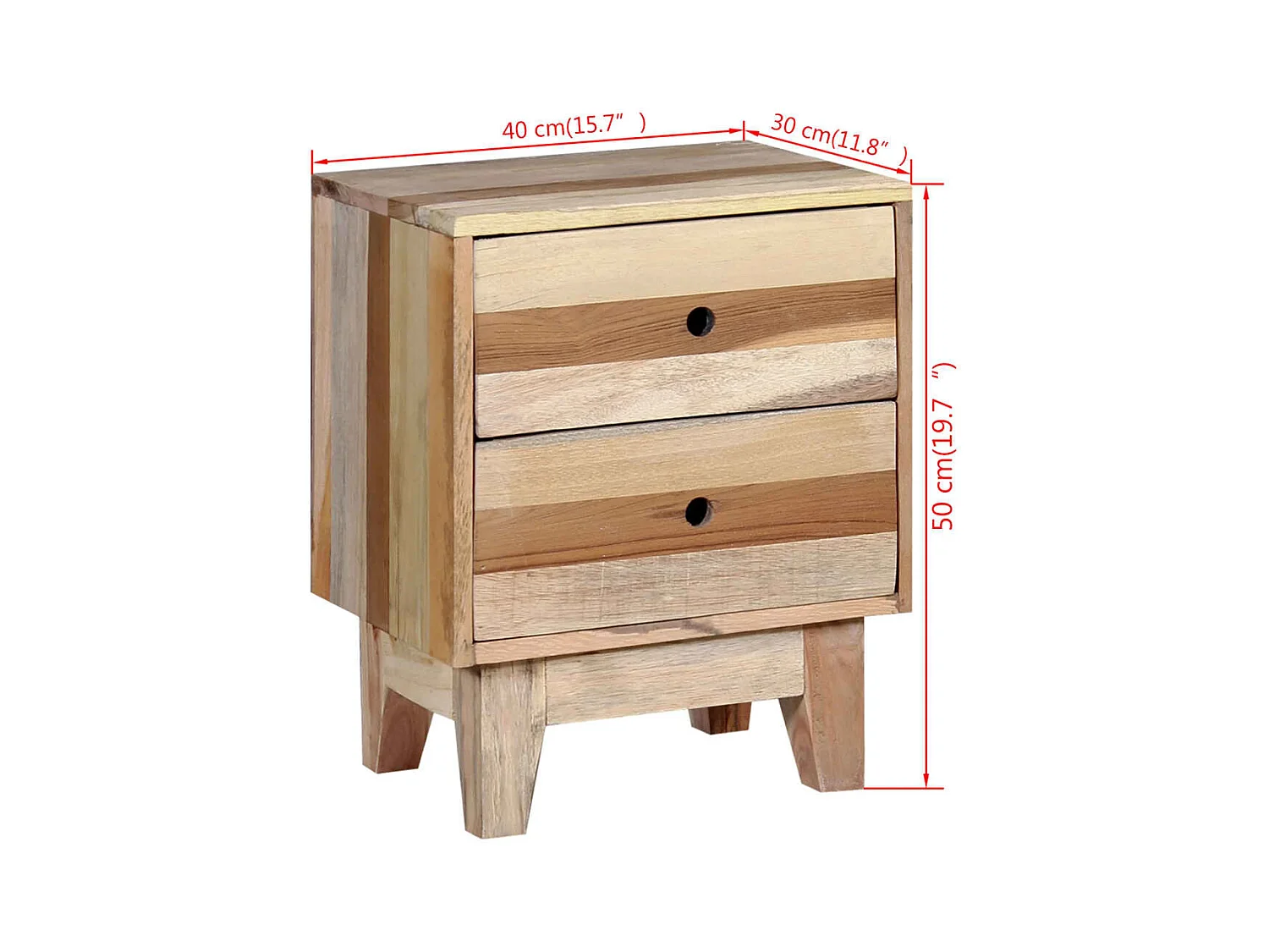 Garden Furniture -  Table de chevet Bois de récupération massif