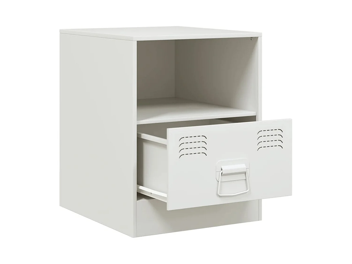 Elthor  Tables de chevet 2 pcs blanc 34,5x39x44 cm acier