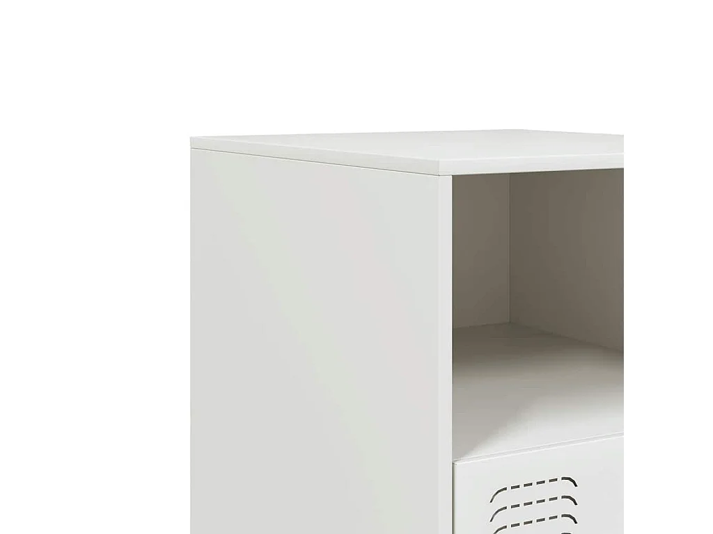 Elthor  Tables de chevet 2 pcs blanc 34,5x39x44 cm acier