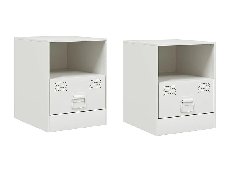 Elthor  Tables de chevet 2 pcs blanc 34,5x39x44 cm acier