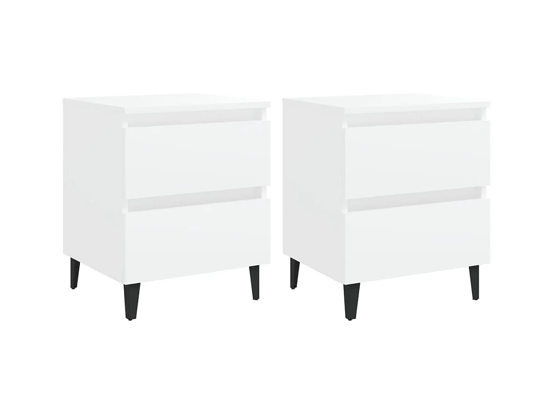 Orvieto  Nachtkastjes 2 st 40x35x50 cm bewerkt hout wit