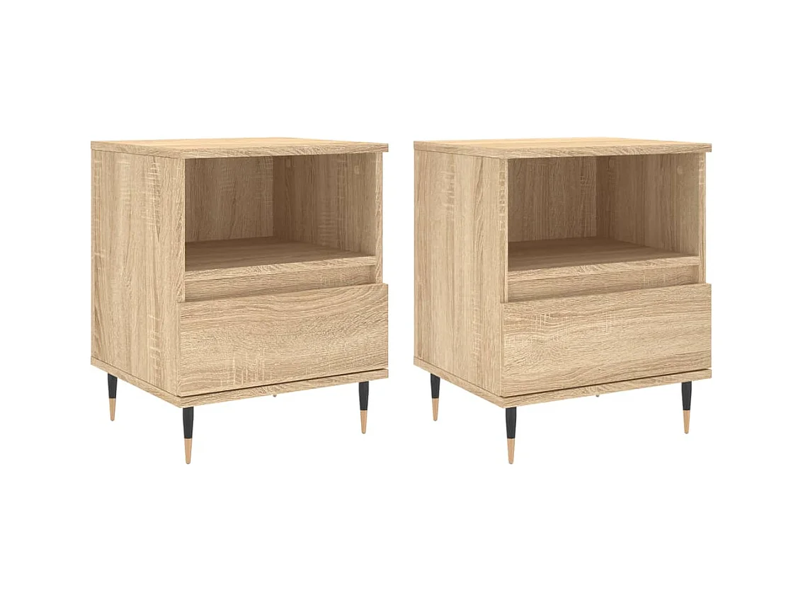 Blandon  Tables de chevet 2 pcs chêne sonoma 40x35x50 cm bois ingénierie