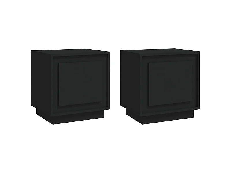 Jordy  Tables de chevet 2 pcs noir 44x35x45 cm bois d'ingénierie